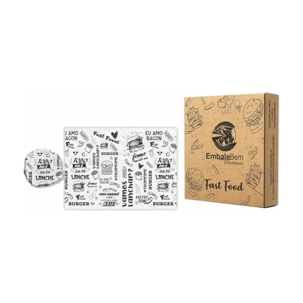image Papel Acoplado P/Fast Food Embale Bem 30 X 38Cm 400Un