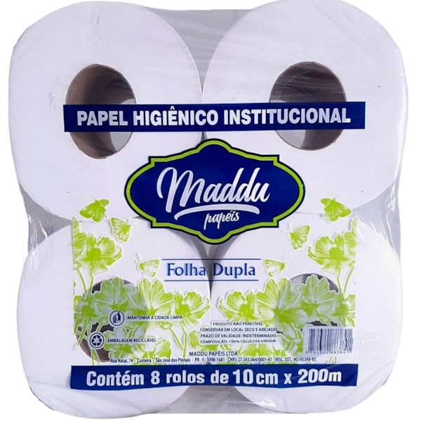 image Papel Hig. Rolão  Maddu 8 Rolos X 200Mt X 10Cm