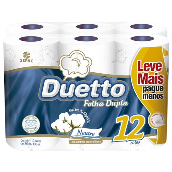 image Papel Higiênico Folha Dupla Duetto 12 X 30Mt
