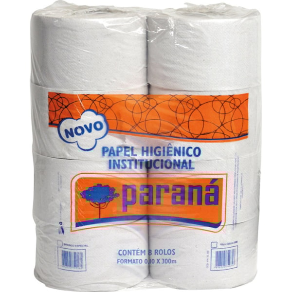 image Papel Higiênico Rolão Folha Simples Paraná 8 Rolos X 300Mt X 10Cm