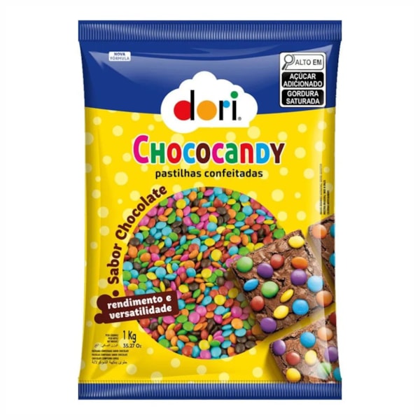 image Pastilhas Confeitadas Choc Chococandy Dori 1Kg