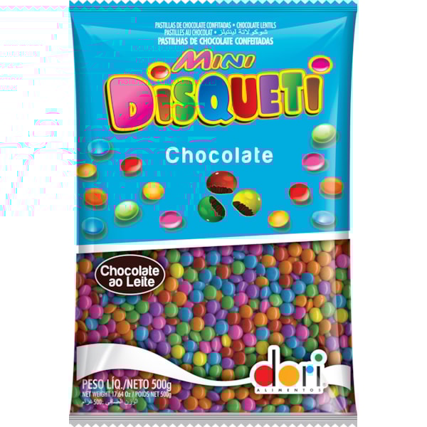 image Pastilhas De Choc Confeitadas Mini Disqueti Dori 500G