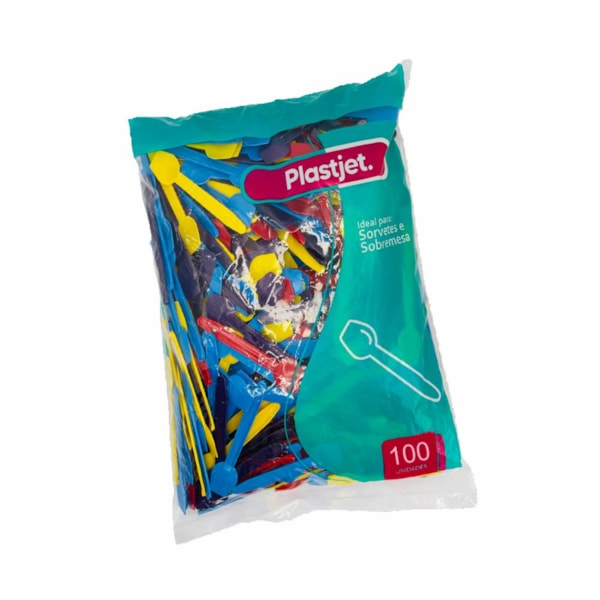 image Pazinha Sorvete Sortida 9Cm Plastjet 100Un