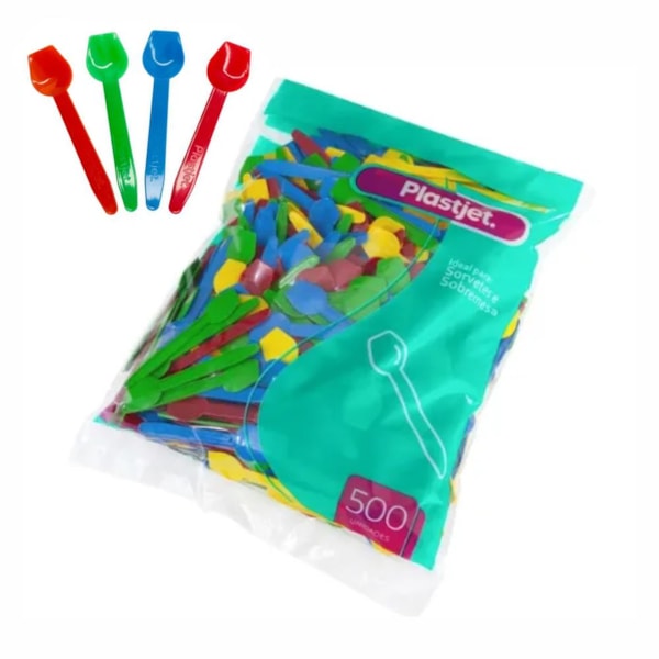 image Pazinha Sorvete Sortida 9Cm Plastjet Pct 500Un