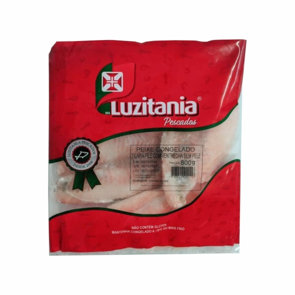image Pescados - File De Tilápia S/Pele Iqf Luzitânia 800g