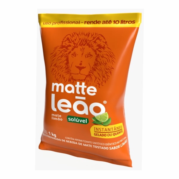 image Pó Para Preparo de Bebida Chá Mate Com Limão Leão 1Kg