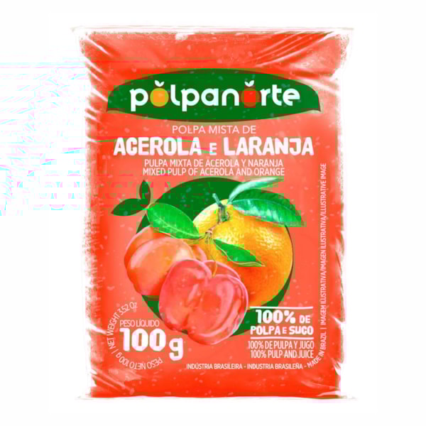image Polpa De Acerola C/Laranja E Cenoura Polpanorte 10 X 100G