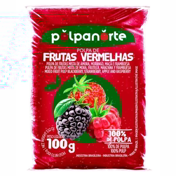 image Polpa De Frutas Vermelhas Polpanorte 10 X 100G
