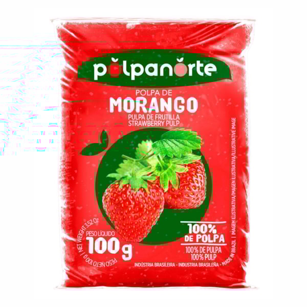 image Polpa De Morango Polpanorte 10 X 100G