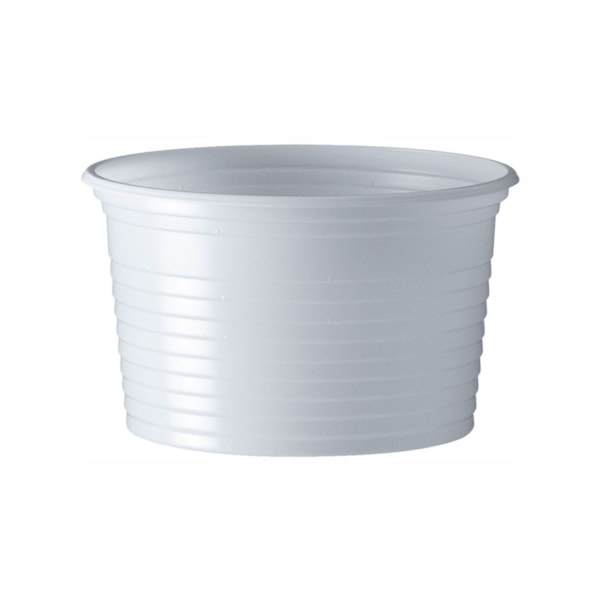 image Pote 200Ml Branco Redondo Sem Tampa Ps Cristalcopo 50Un (Tampa 14390)