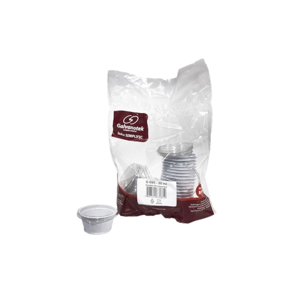 image Pote 30Ml Branco Redondo Com Tampa Galvanotek 20Un G695