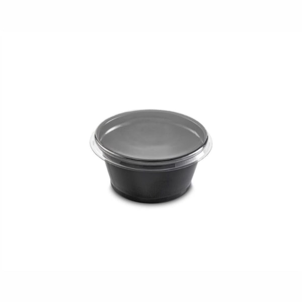 image Pote 30Ml Preto Redondo Com Tampa Jf Pack 50Un