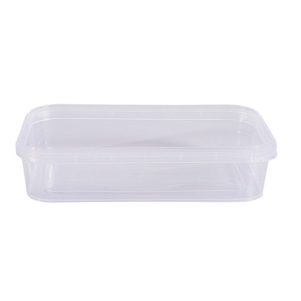 image Pote 350Ml Transp. Retangular Com Tampa C/Lacre Freezer/Micro Prafesta 10Un