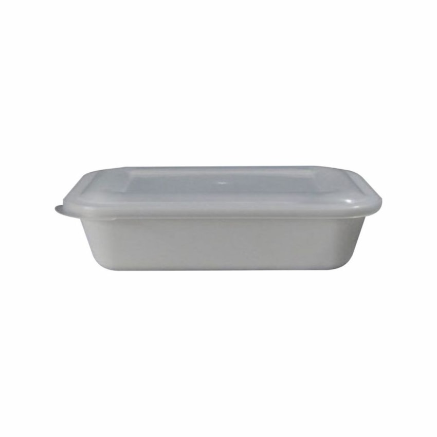 image Pote 850Ml Branco Retangular S/Tampa Freezer/Micro Reflet 25Un R041 (Tampa 7601)