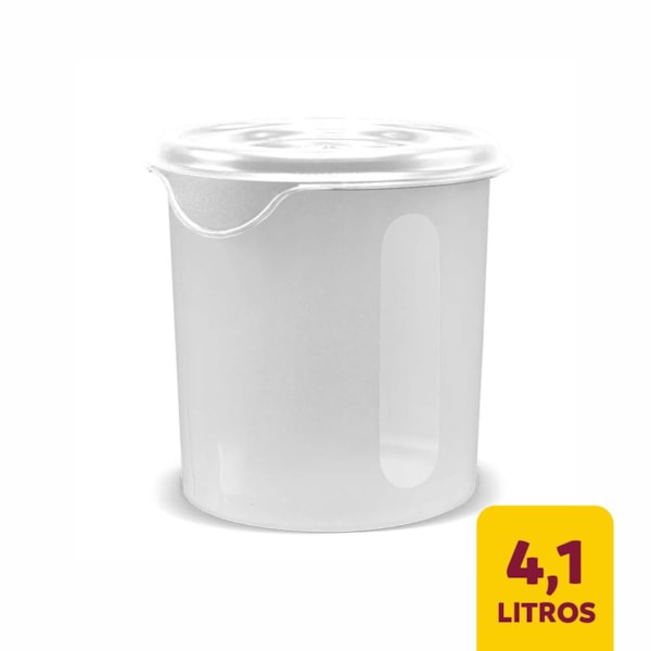 image Pote Plástico Redondo Freezer/Micro 19,4Cm 4,1L Com Tampa Plasvale