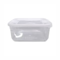 image Pote Plástico Retangular 13,7 X 9,7 X 4,2Cm 300Ml Com Tampa Plasvale