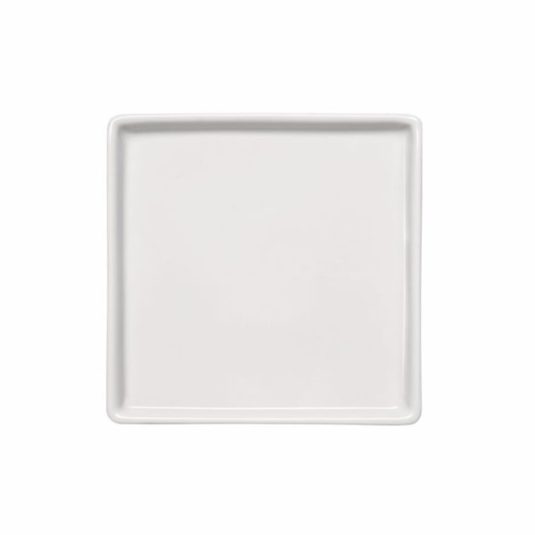 image Prato Pão 16 Cm Quadrado com Borda Branco Porcelana Americana Germer 12 Un