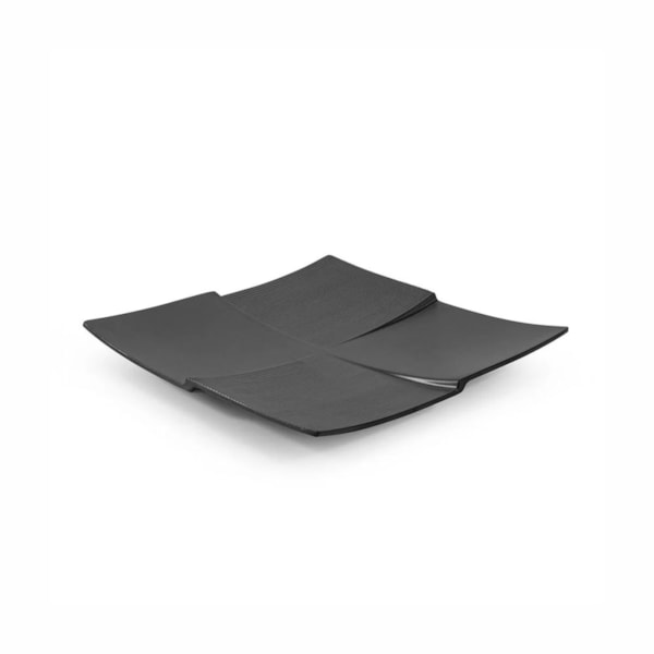 image Prato Quadrado 23Cm Preto Melamina Gourmet Mix Un
