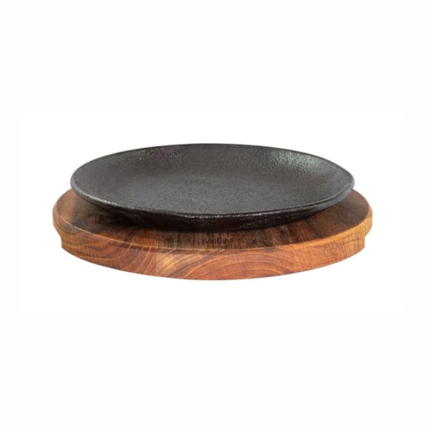 image Prato Raso 20 Cm Ferro com Suporte de Madeira Santana Un