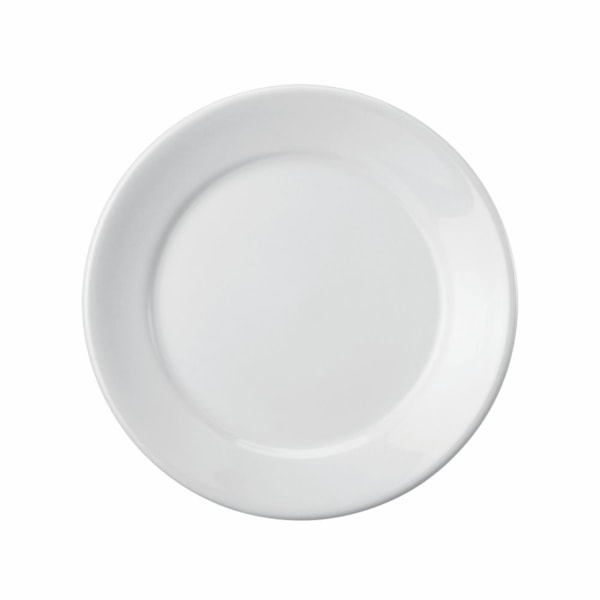 image Prato Raso 24 Cm com Borda Branco Porcelana Schmidt 12 Un