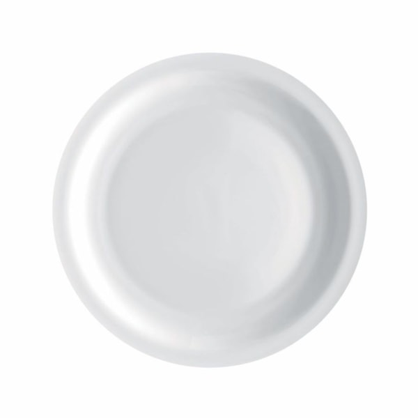image Prato Raso 25,5Cm com Borda Branco Vidro Careware Bormioli Un