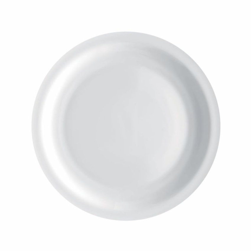 image Prato Raso 25,5Cm com Borda Branco Vidro Careware Bormioli Un