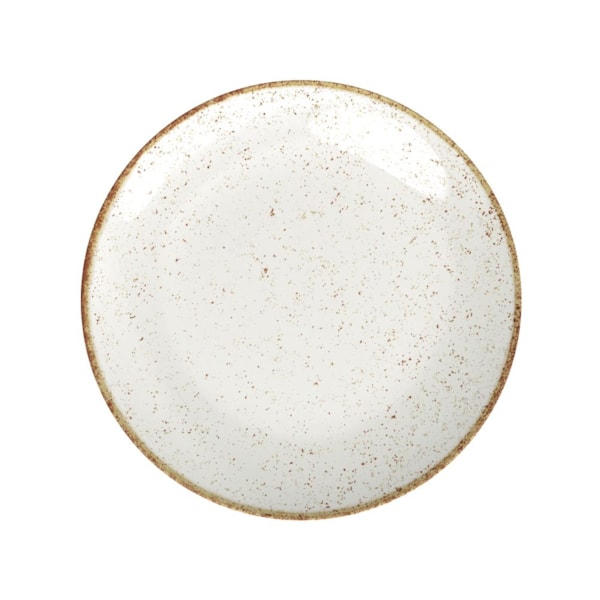 image Prato Raso 25 cm sem Borda Rústico Contorno Marrom Porcelana Tramontina un