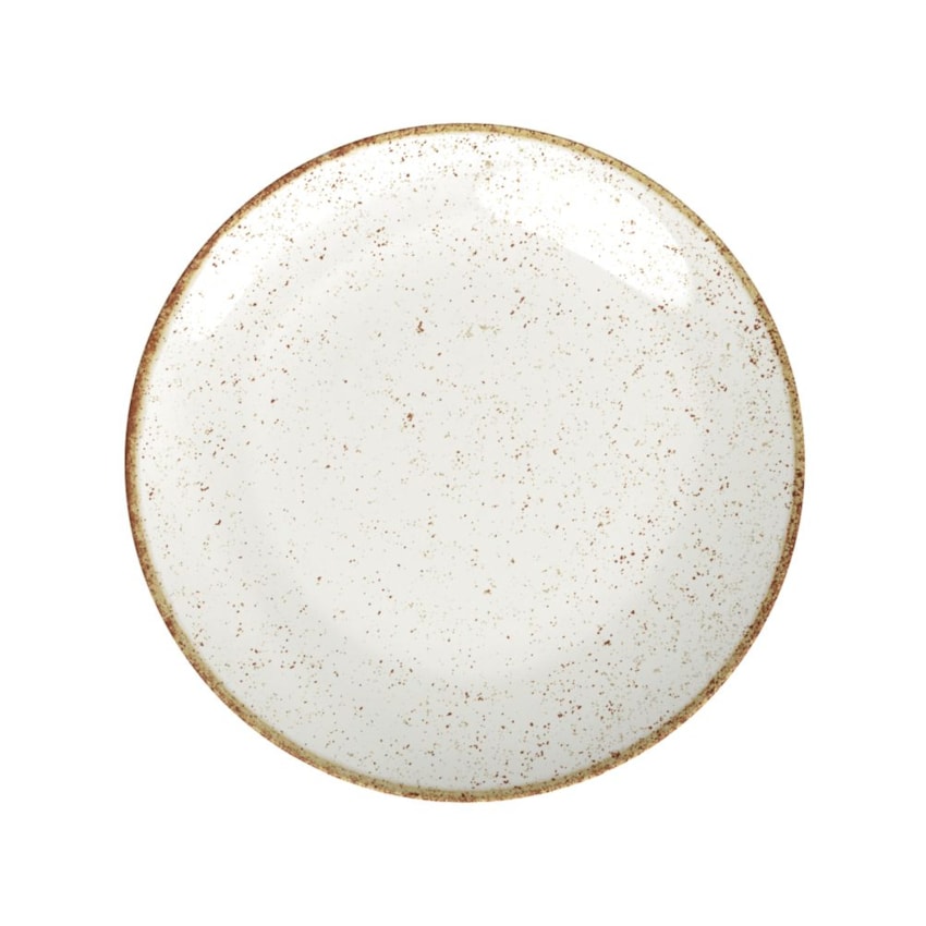 image Prato Raso 25 cm sem Borda Rústico Contorno Marrom Porcelana Tramontina un