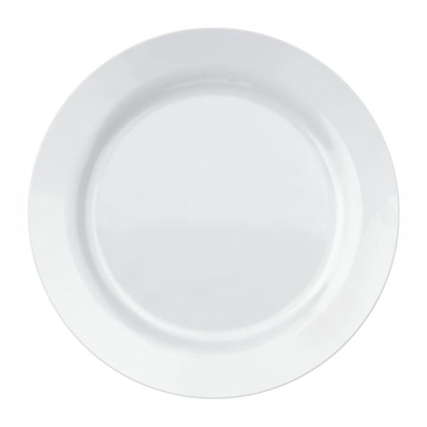 image Prato Raso 26,5 cm com Borda Branco Vidro Opaline Menu 12 Un