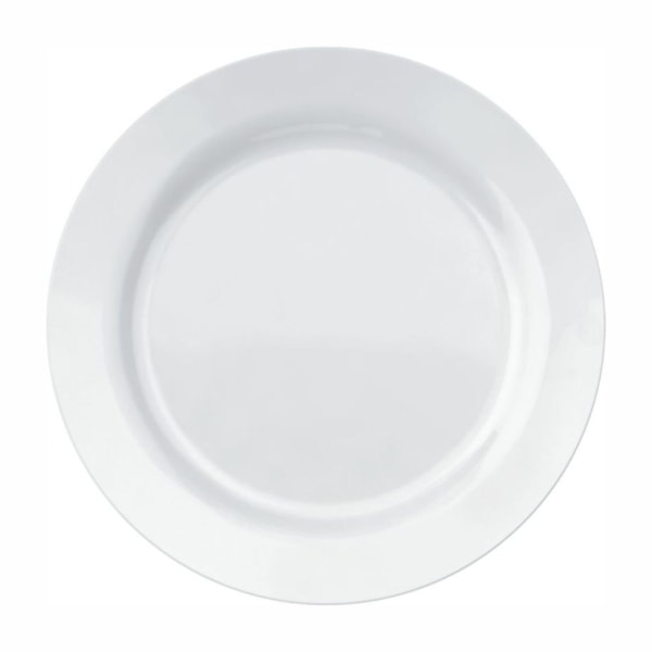 image Prato Raso 26,5 cm com Borda Peso Padrão 500 gr Branco Vidro Opaline Menu Un