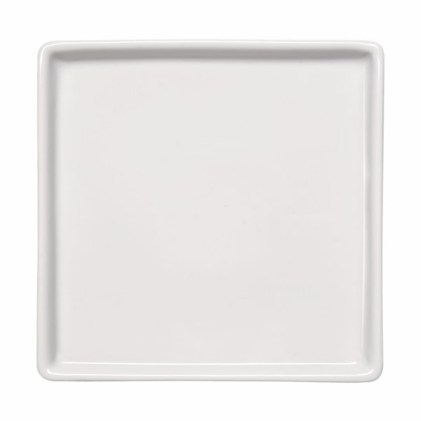 image Prato Raso 26 Cm Quadrado com Borda Branco Porcelana Americana Germer 12 Un