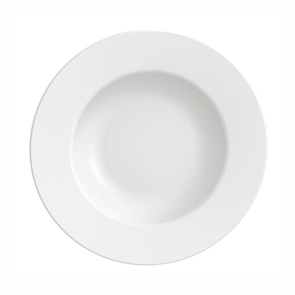 image Prato Raso 27 Cm com Borda Larga Branco Porcelana Elena Tramontina 12 Un