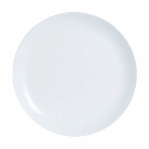image Prato Raso 27 cm sem Borda Branco Vidro Diwali Arcoroc 6 Un