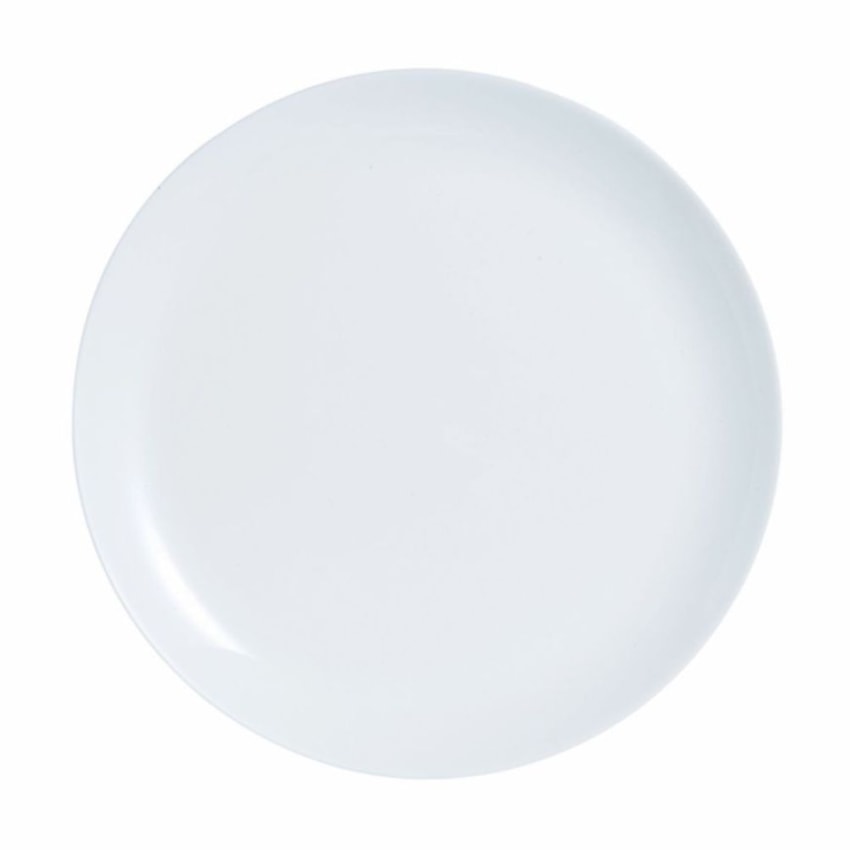 image Prato Raso 27 cm sem Borda Branco Vidro Diwali Arcoroc un