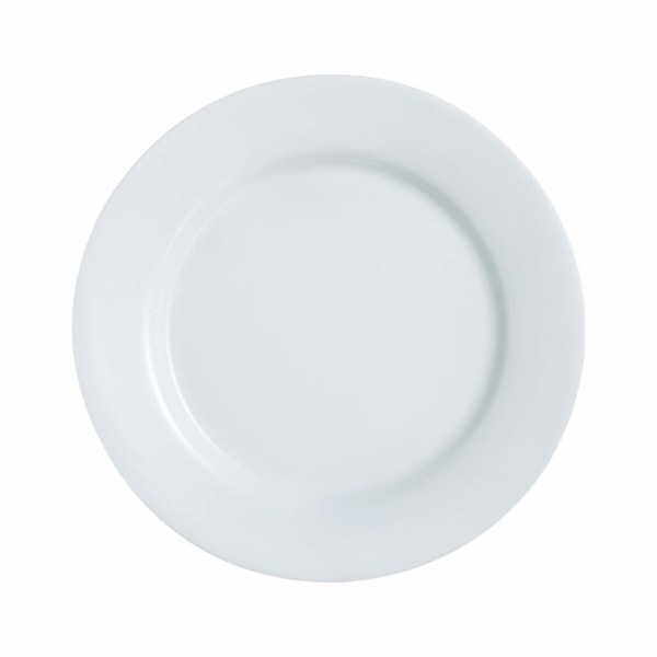 image Prato Raso 27Cm com Borda Branco Vidro Everyday Arcoroc 6 Un