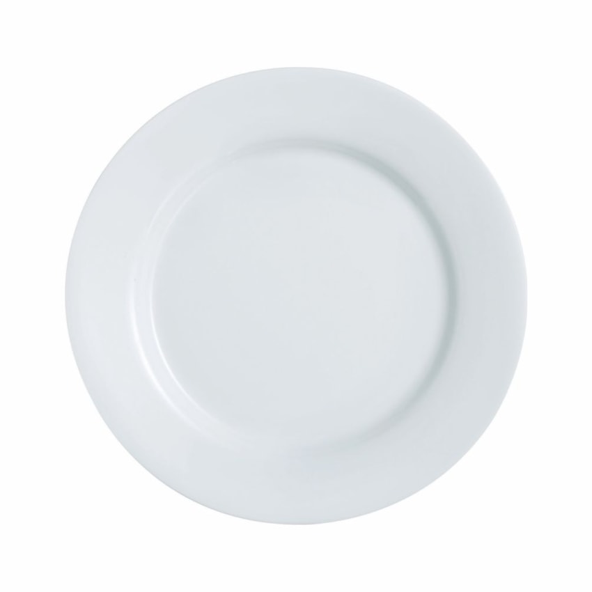 image Prato Raso 27Cm com Borda Branco Vidro Everyday Arcoroc un