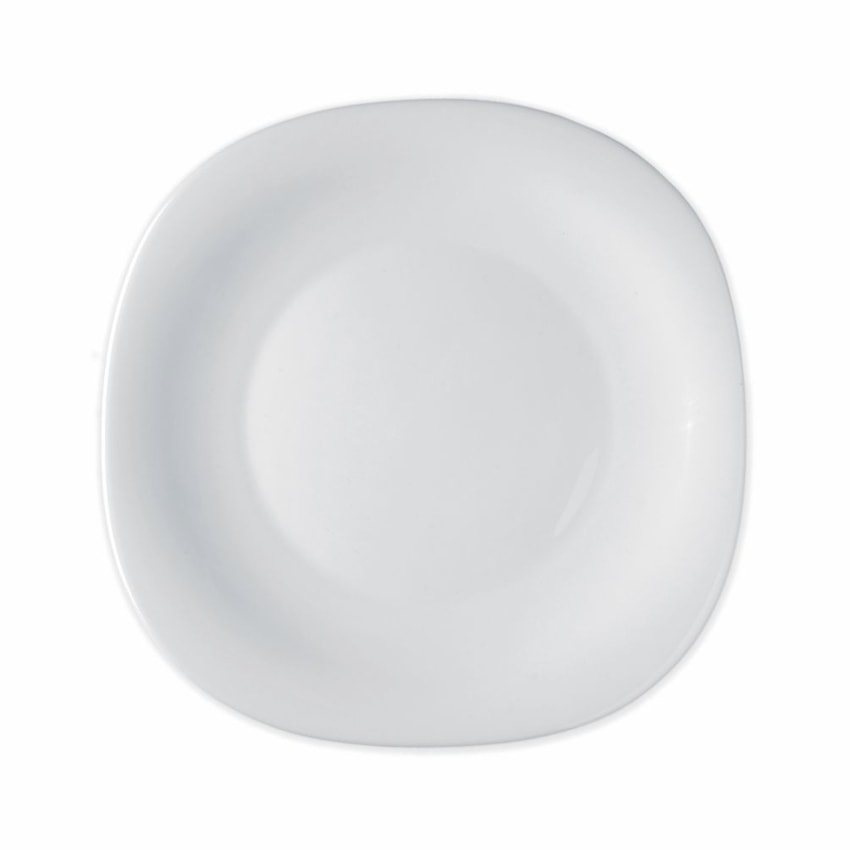 image Prato Raso 27Cm Quadrado sem Borda Branco Vidro Bormioli Un