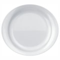 image Prato Raso 30X27 cm Oval Com Borda Peso Padrão 600 gr Branco Vidro Opaline Steak Un