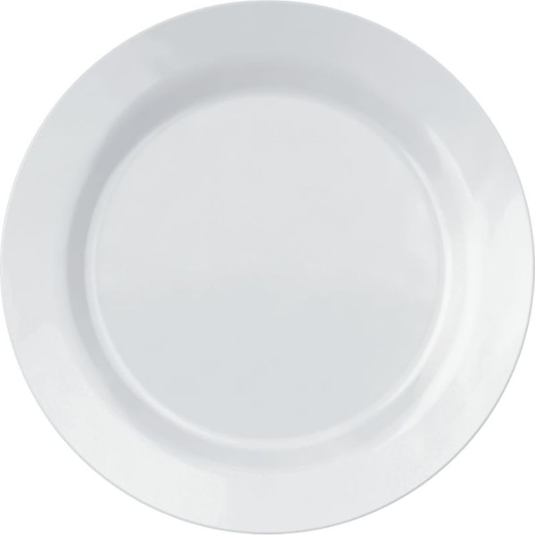 image Prato Raso 31 cm com Borda Peso Padrão 710 gr Branco Vidro Opaline Menu 12 Un