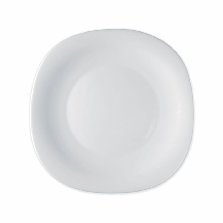 image Prato Sobremesa 20 cm Quadrado sem Borda Branco Vidro Bormioli un