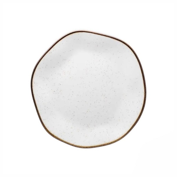 image Prato Sobremesa 21,5 Cm sem Borda Branco/filete Porcelana Oxford 12 Un