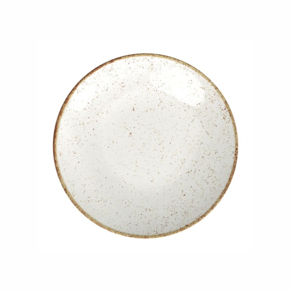 image Prato Sobremesa 21 cm Sem Borda Rústico Contorno Marrom Porcelana Tramontina un