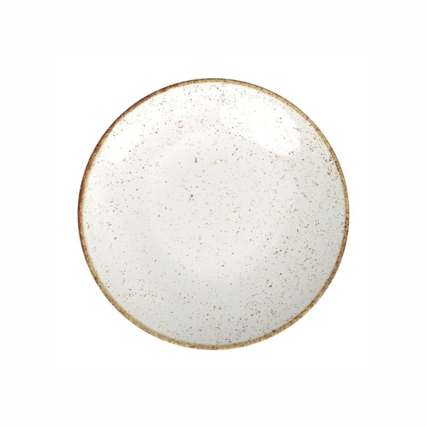 image Prato Sobremesa 21 cm Sem Borda Rústico Contorno Marrom Porcelana Tramontina un