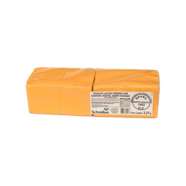 image Preparado Alimentício Sabor Cheddar Fatiado Schreiber 2,27Kg