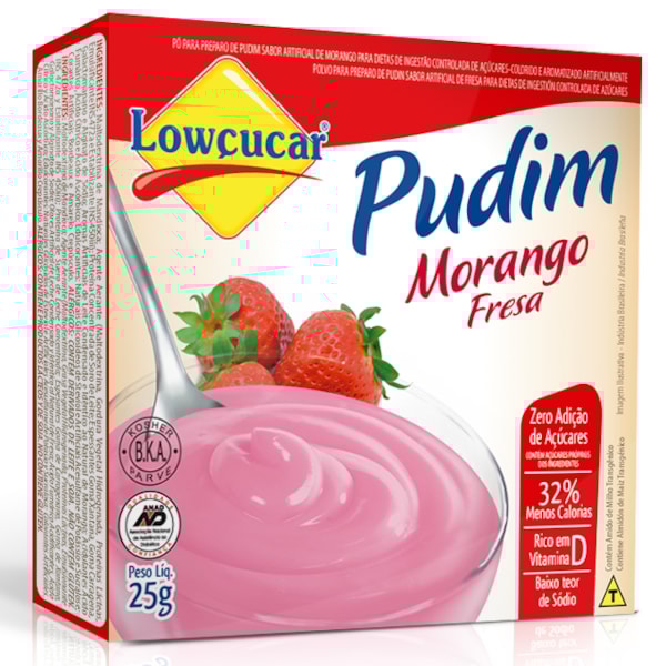image Pudim Diet Lowcucar Morango 25G