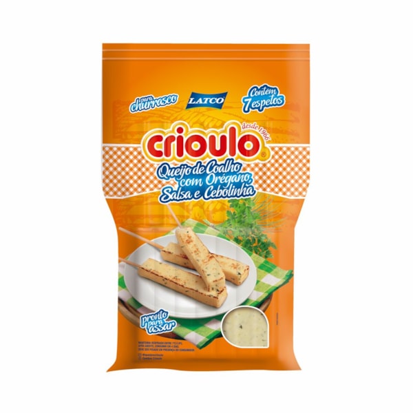image Queijo Coalho C/Orégano, Salsa E Cebolinha Crioulo 340G 7 Espetos