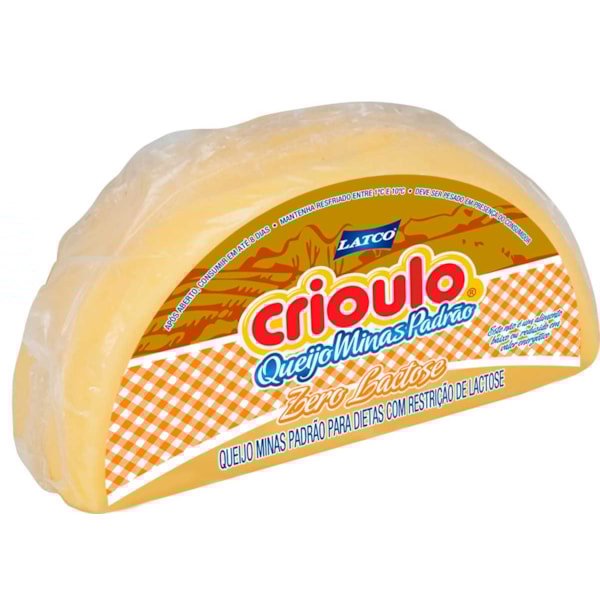 image Queijo Minas Padrão Meia Lua Zero Lactose Crioulo +/- 450G