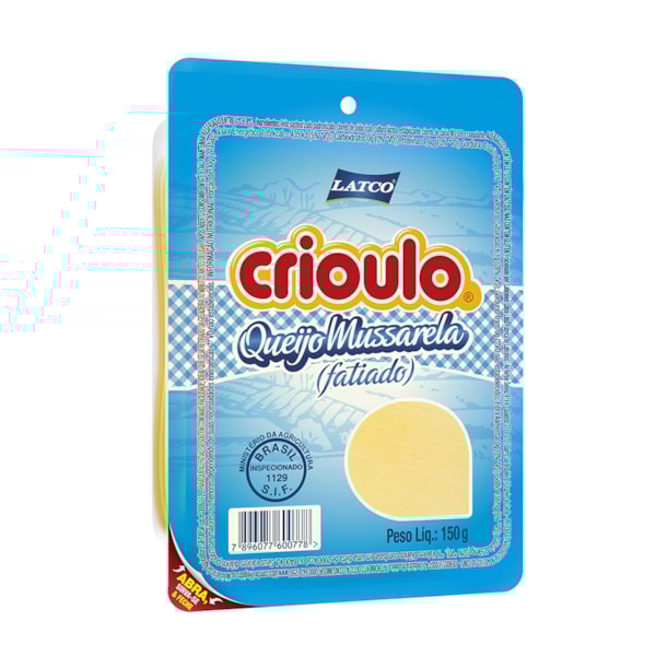 image Queijo Mussarela Fatiado Crioulo 150G
