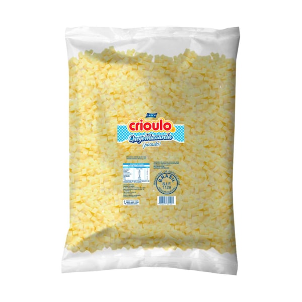 image Queijo Mussarela Picado Cubetado Crioulo 2,5Kg