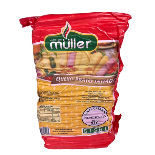 image Queijo Prato Fatiado Interfolhado Muller +/- 3Kg